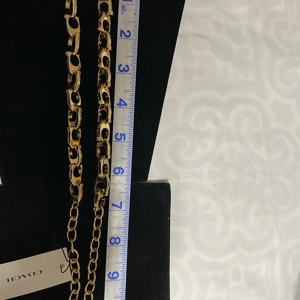 COACH New Chunky ‘C’ Necklace with Crystal Accents - NWT MSRP $255 - Picture 7 of 7